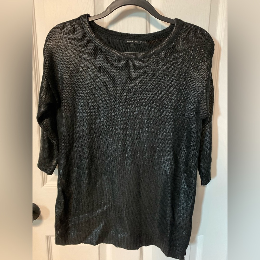 Black Waxed Top by Max & Mia